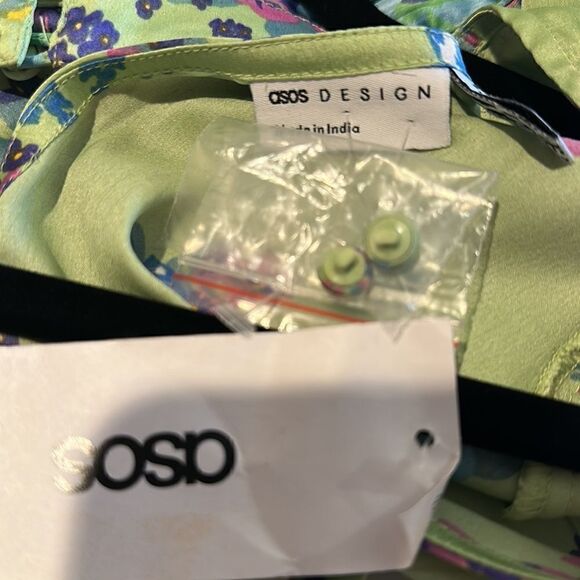 ASOS DESIGN button through midi tea dress with fluted sleeves  floral print. NWT - Picture 9 of 9